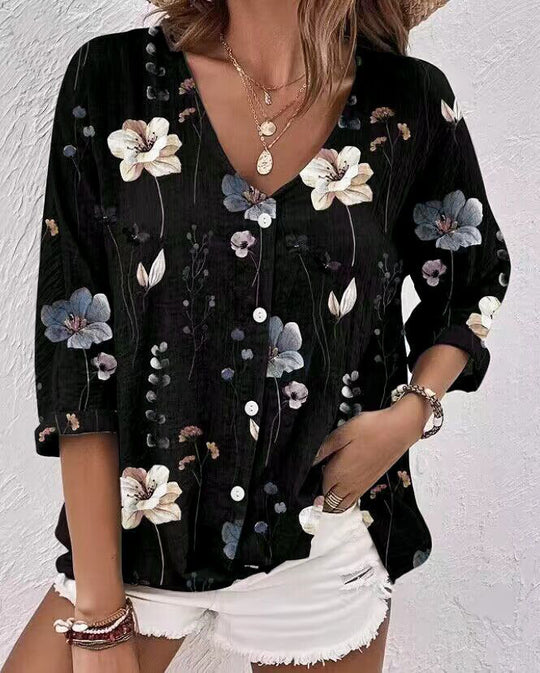 Damen Bluse mit floralem Druck und lässigem Schnitt EB