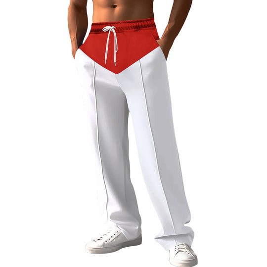 Herren nan Relaxed-Fit Sweathose mit V-Bund, Kordelzug, Eingrifftaschen und sichtbarer Bügelfalte EB