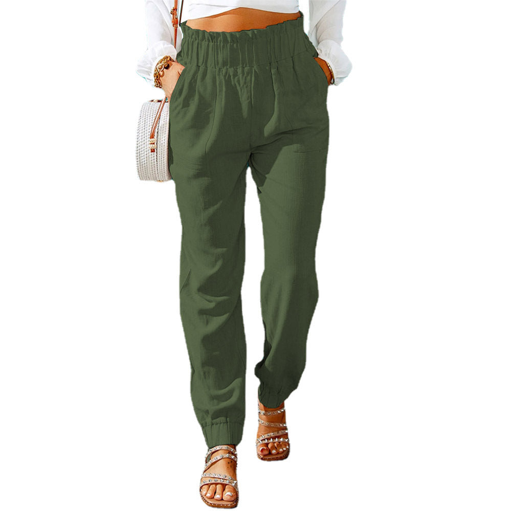 Damen Komfortable Chino-Hose mit elastischem Bund und praktischen Taschen EB