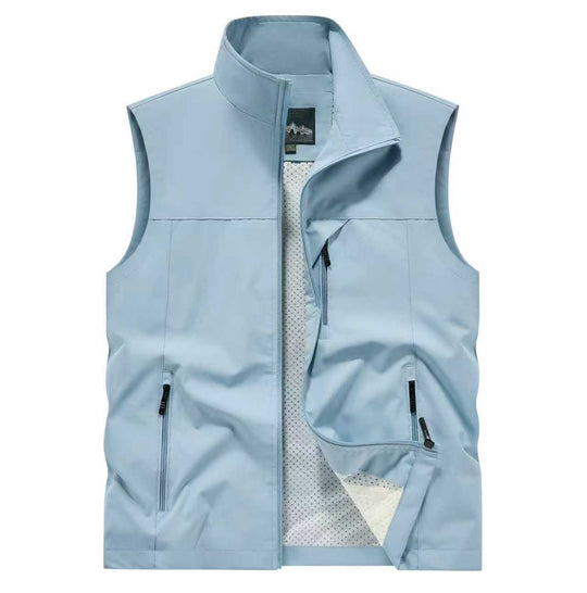 Herren Atmungsaktive Softshell-Outdoorweste mit Mesh‑Innenfutter und Reißverschlusstaschen EB