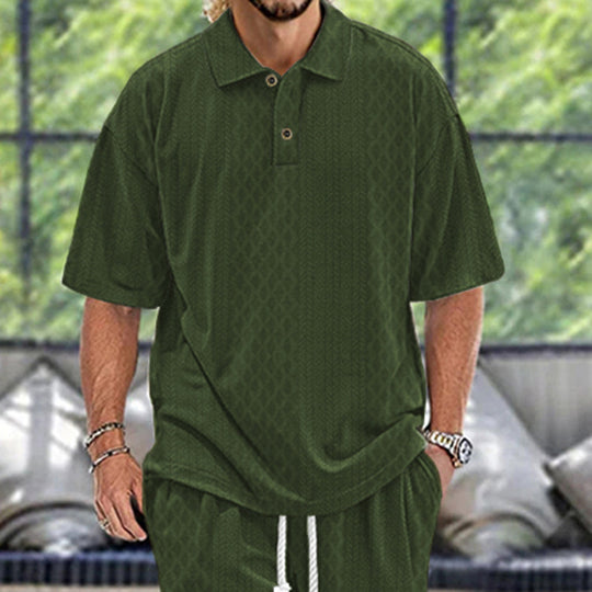 Herren Polohemd mit strukturiertem Design und bequemer Passform EB