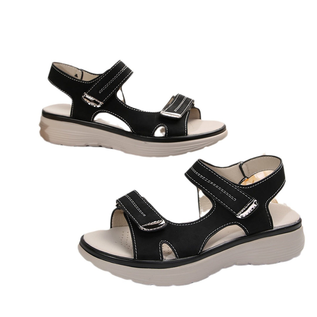 Damen Komfortsandalen mit verstellbaren Klettverschlüssen und ergonomischem Fußbett EB
