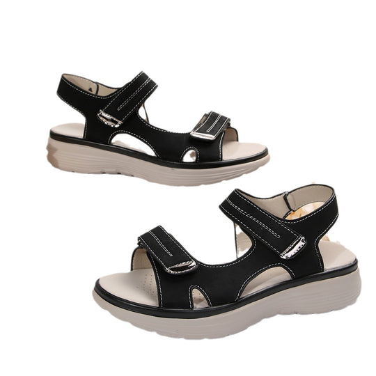 Damen Komfortsandalen mit verstellbaren Klettverschlüssen und ergonomischem Fußbett EB