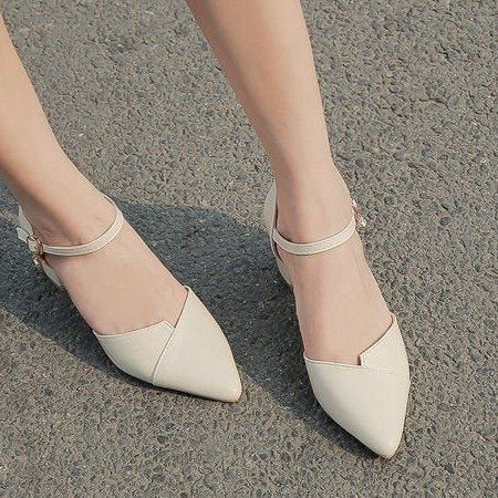 Damen elegante Halbschuhe mit modischer Schnallenverzierung und stabilen Blockabsatz EB