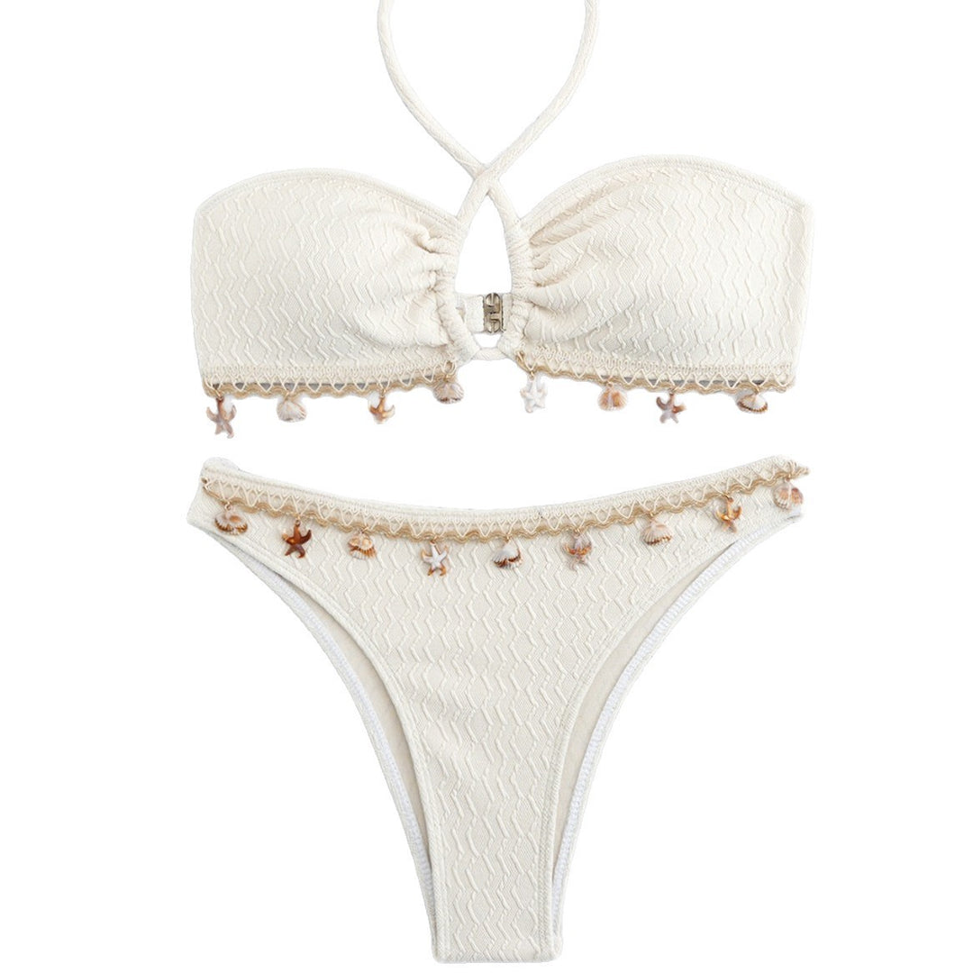 Damen Bandeau-Bikini mit Muscheldekoration EB