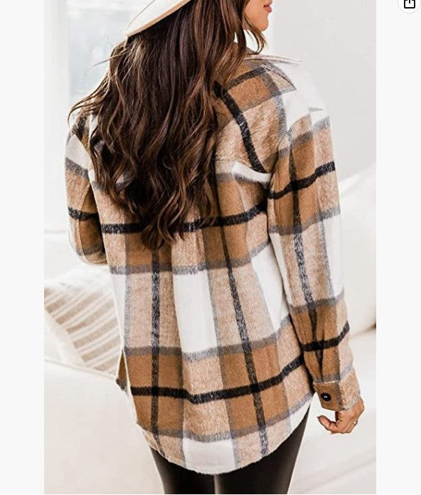 Damen Kariertes Flanellhemd EB