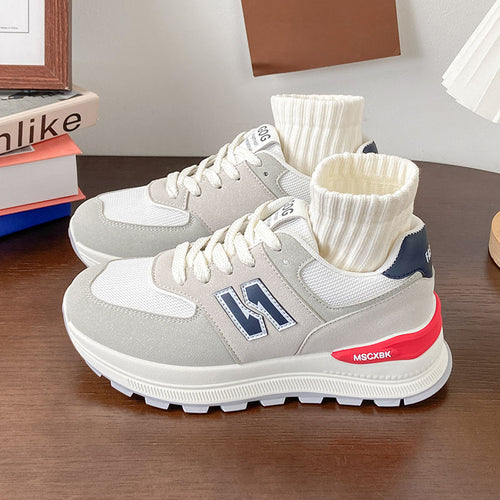 Damen Sportliche Sneaker mit strickbarem Kragen und bequemer Dämpfung EB