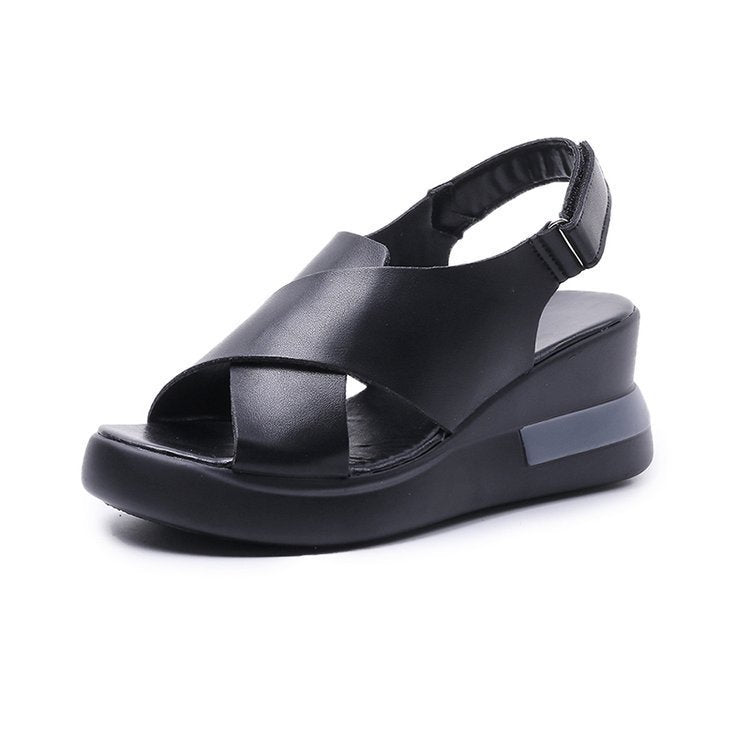 Damen Wedge-Sandalen mit elegantem Riemen und komfortabler Fußbettgestaltung EB