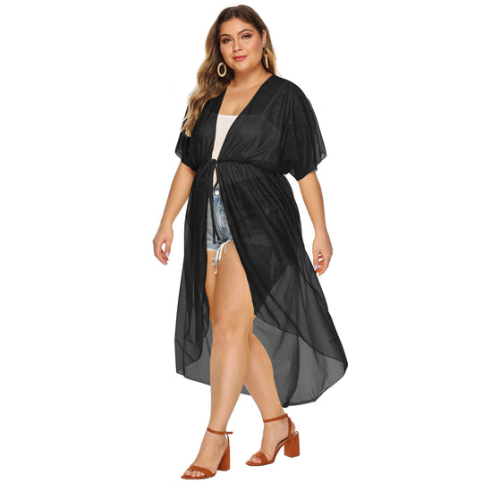 Damen eleganter transparenter Strandkimono EB