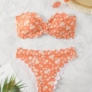 Damen Bikini-Set mit floralem Muster EB