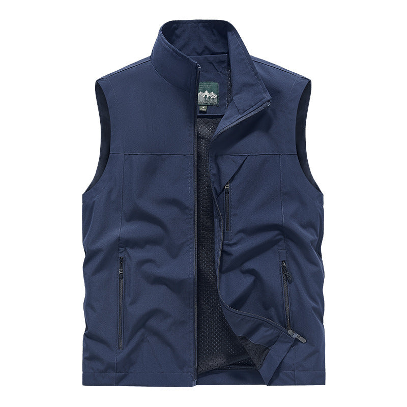 Herren Atmungsaktive Softshell-Outdoorweste mit Mesh‑Innenfutter und Reißverschlusstaschen EB