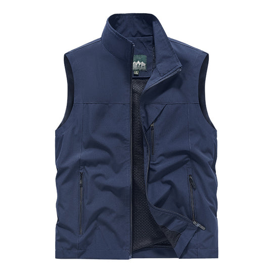 Herren Atmungsaktive Softshell-Outdoorweste mit Mesh‑Innenfutter und Reißverschlusstaschen EB