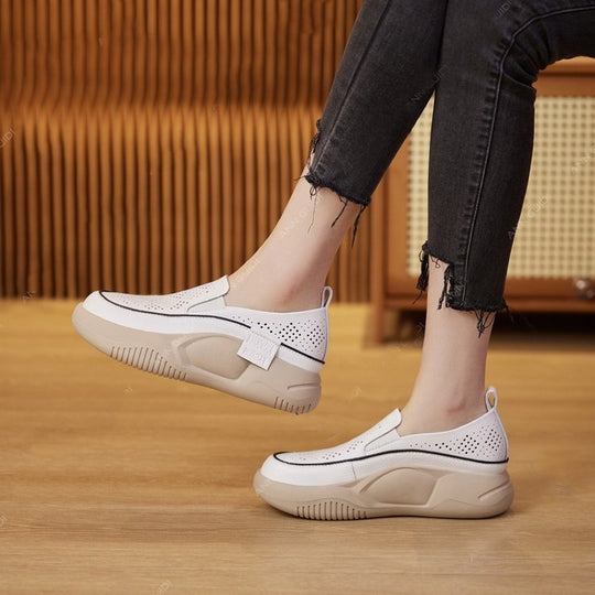 Damen Komfortable Slip-On Schuhe mit luftiger Mesh-Oberfläche und flexibel Dämpfung EB