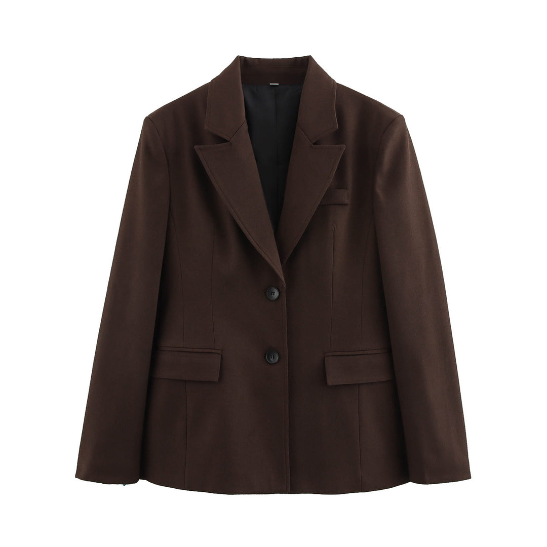 Damen elegante Blazerjacke mit strukturiertem Design und praktischen Taschen EB
