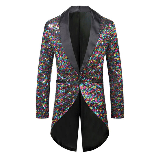 Herren eleganter Paillettenblazer mit luxuriösen Details EB