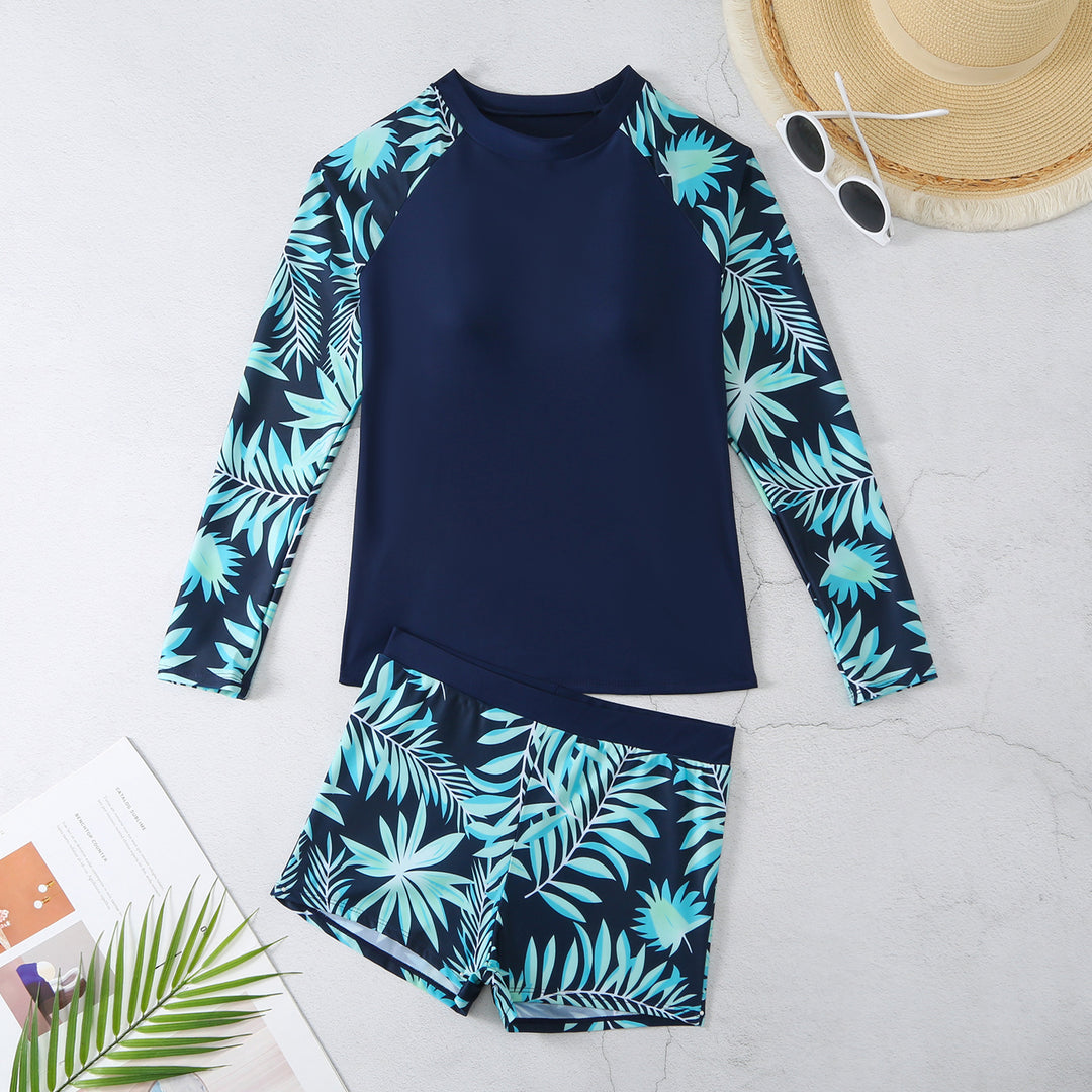 Damen UV-Schutz Rashguard-Set mit floralem Design EB