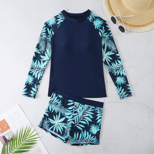 Damen UV-Schutz Rashguard-Set mit floralem Design EB