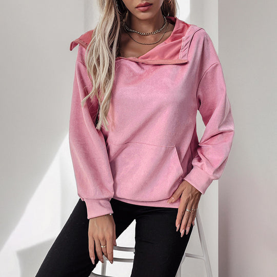 Damen lässiger Hoodie mit Kängurutasche EB