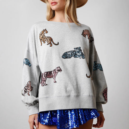 Damen Pullover mit glamourösen Tierapplikationen EB