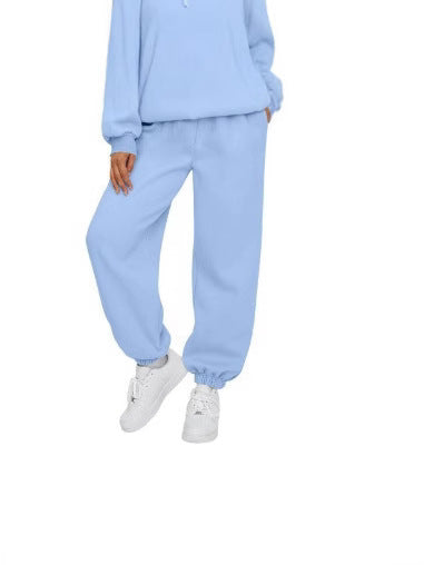 Damen nan lässige Jogginghose mit hohem Bund elastischen Knöchelabschlüssen und weichem Fleecefutter EB