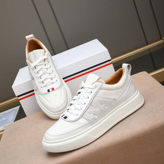 Damen Sportliche Sneakers mit luxuriösem Leder und rutschfester Laufsohle EB