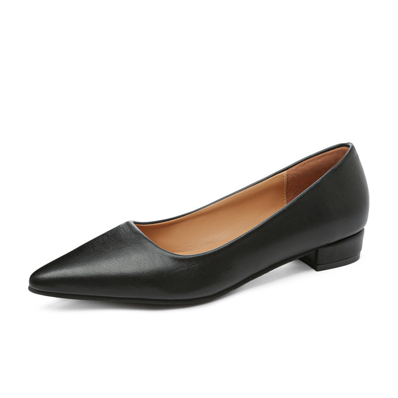 Damen klassische Ballerinas mit elegantem spitzen Design und bequemem Blockabsatz EB