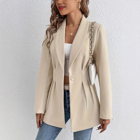 Damen Elegante und geschmackvolle Blazerjacke mit Tailleneinsatz EB