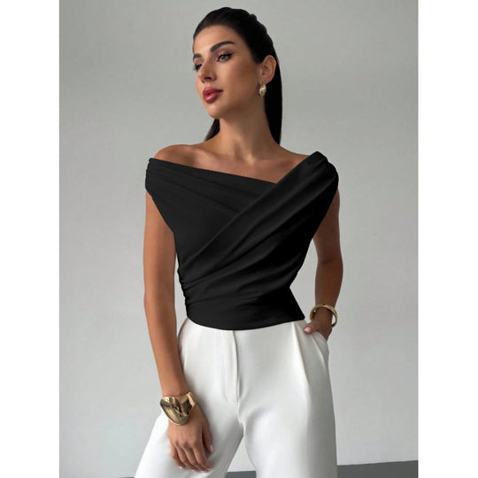 Damen Wickeloberteil mit weichem Stoff und elegantem Design EB