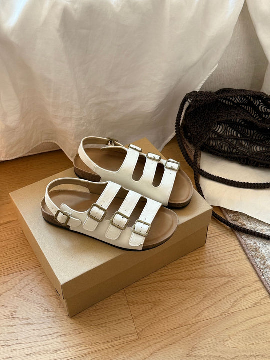 Damen Komfortable Zehentrenner-Sandalen mit verstellbaren Riemen und ergonomischer Fußbettgestaltung EB
