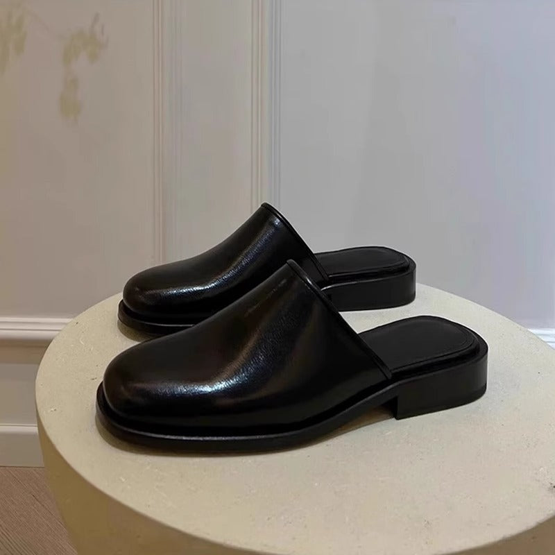 Damen elegante Pantoletten mit weichem Lederoberteil und komfortabler Innensohle EB