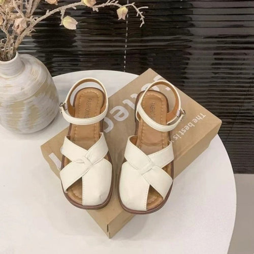 Damen Modische Riemchensandalen mit elegantem Kreuz-Design EB