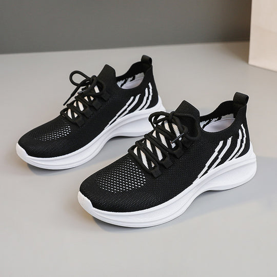 Damen sportliche Sneakers mit atmungsaktiver Mesh-Oberfläche und dämpfender Laufsohle EB