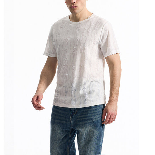 Herren T-Shirt mit modischem Strukturdesign und lässigem Vintage-Look EB