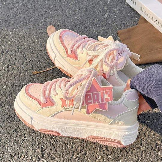 Damen Chunky Sneaker mit dicker Sohle und atmungsaktivem Obermaterial EB
