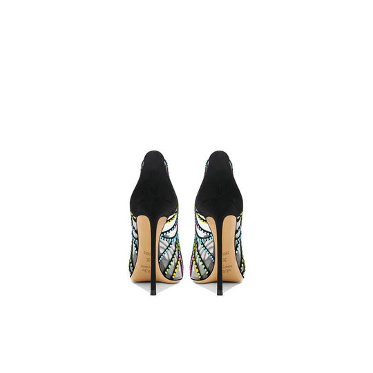 Damen elegante High Heel Pumps mit glitzerndem Strass-Design EB