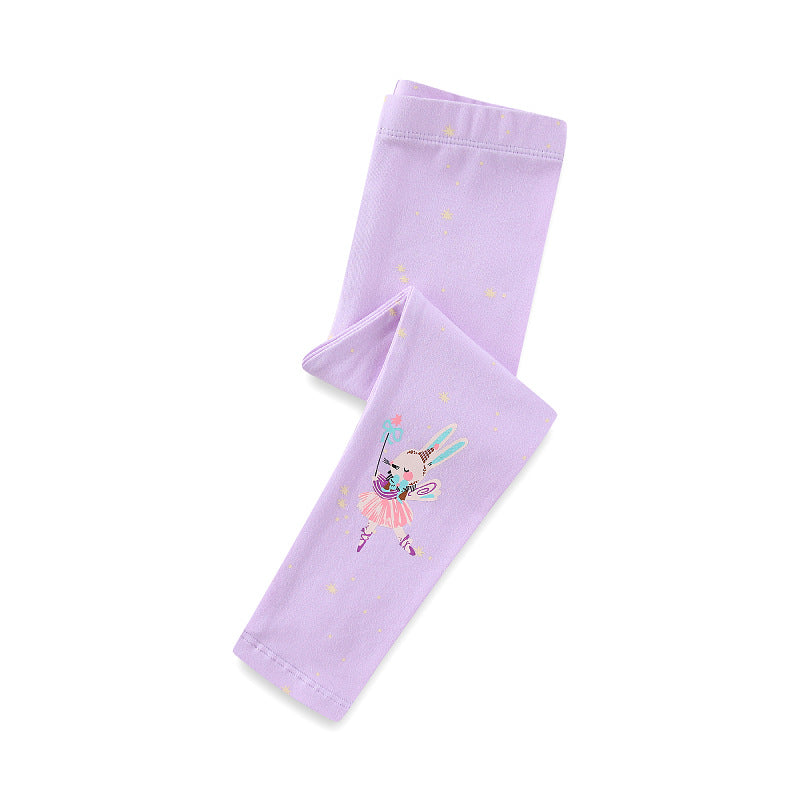 Mädchen Leggings mit verspieltem Einhorn- und Hasenmuster EB