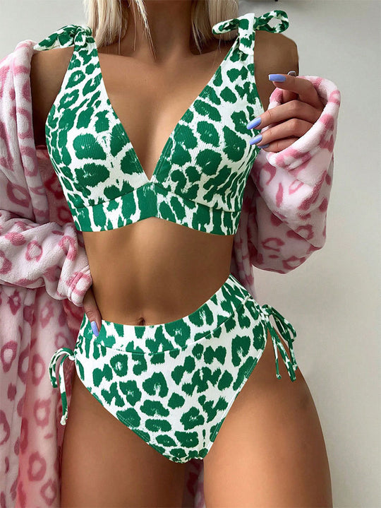 Damen Bikini-Set mit verstellbaren Trägern und hohem Bund EB