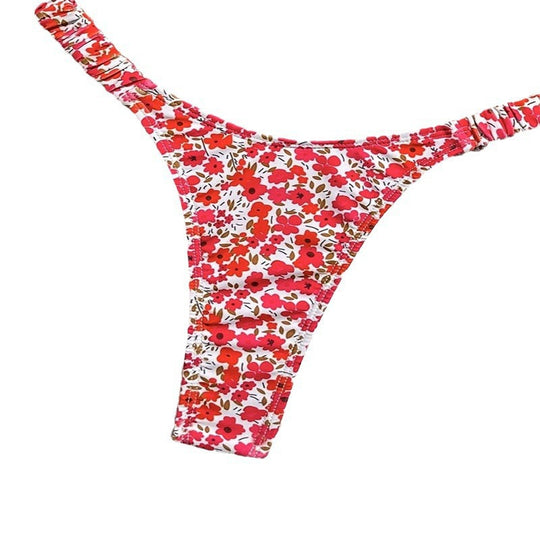Damen Triangel-Bikini mit verstellbaren Riemen und buntem Blumenmuster EB