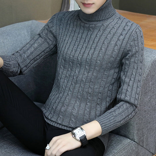 Herren Rollkragenpullover im stilvollen Rippstrickdesign EB
