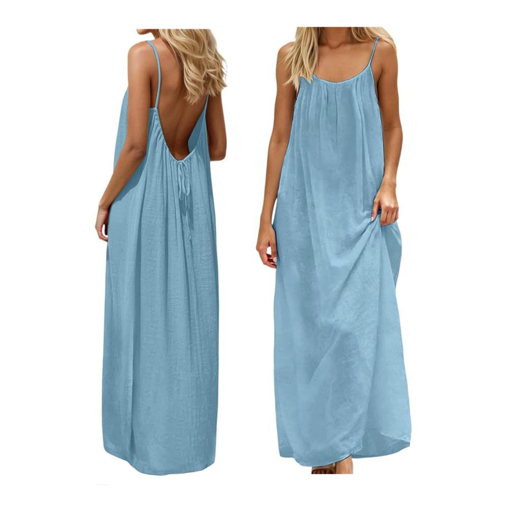 Damen Maxikleid mit tiefem Rücken EB