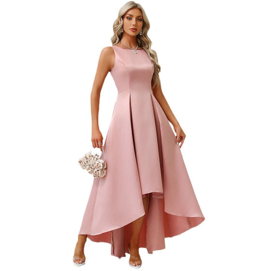 Damen Asymmetrisches Abendkleid aus satin mit Faltenwurf EB