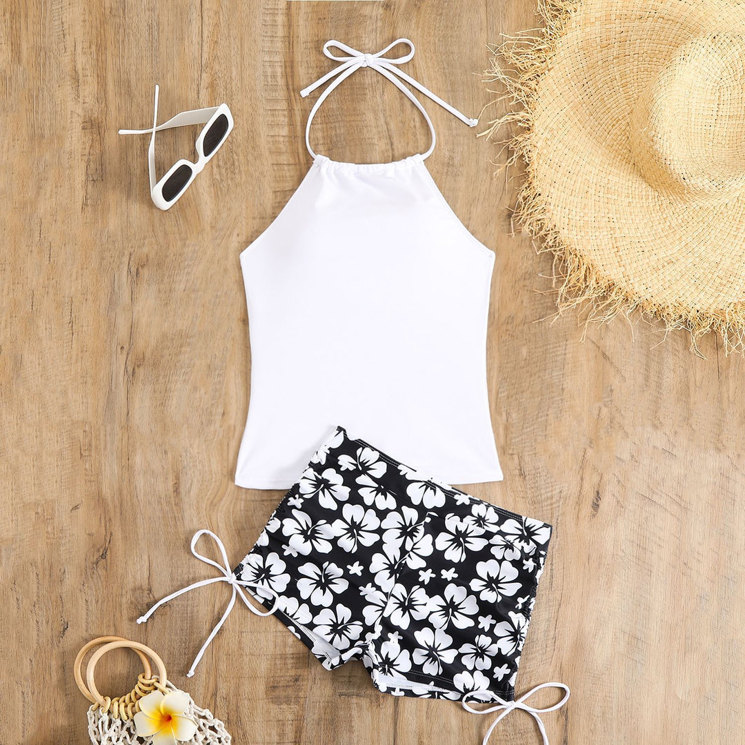 Damen Tankini-Set mit modischem Blumendruck und verstellbaren Trägern EB