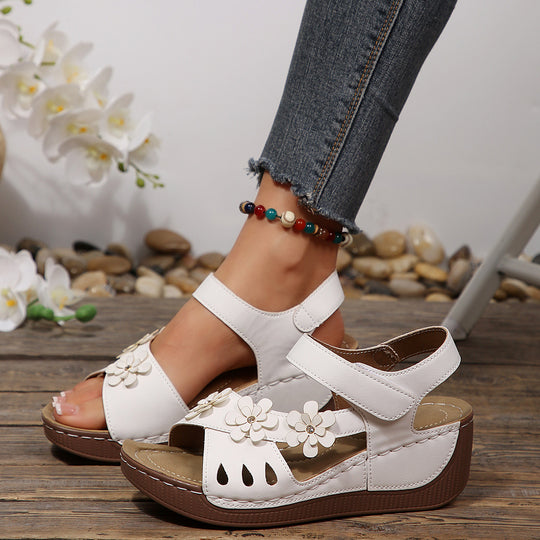 Damen bequeme Sandalen mit buntem Blumendesign EB