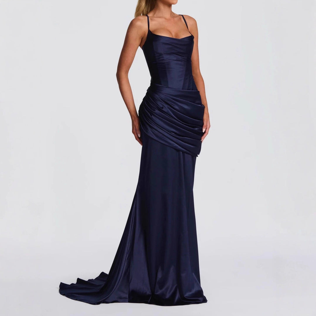 Damen elegantes Abendkleid mit raffinierten Drappierungen EB