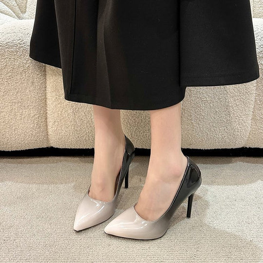 Damen elegante Spitzen-High Heels mit funkelndem Effekt EB
