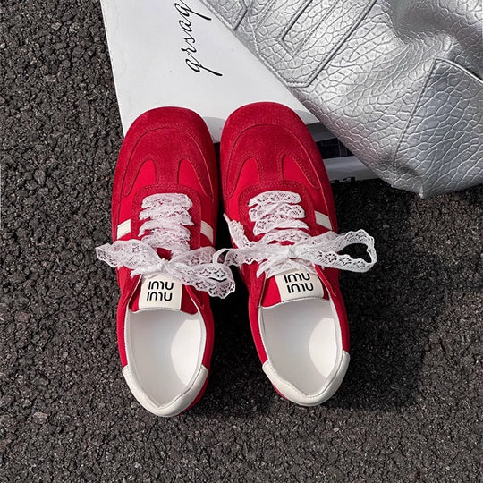 Damen modische Sneakers mit luxuriösem Obermaterial und rutschfester Sohle EB