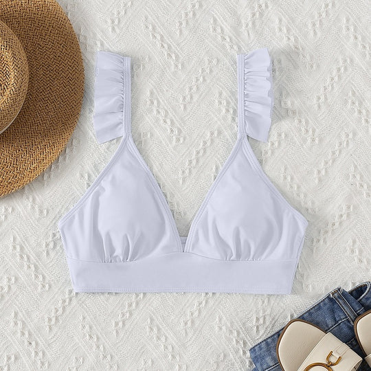 Damen Triangel-Bikinioberteil mit Rüschen EB