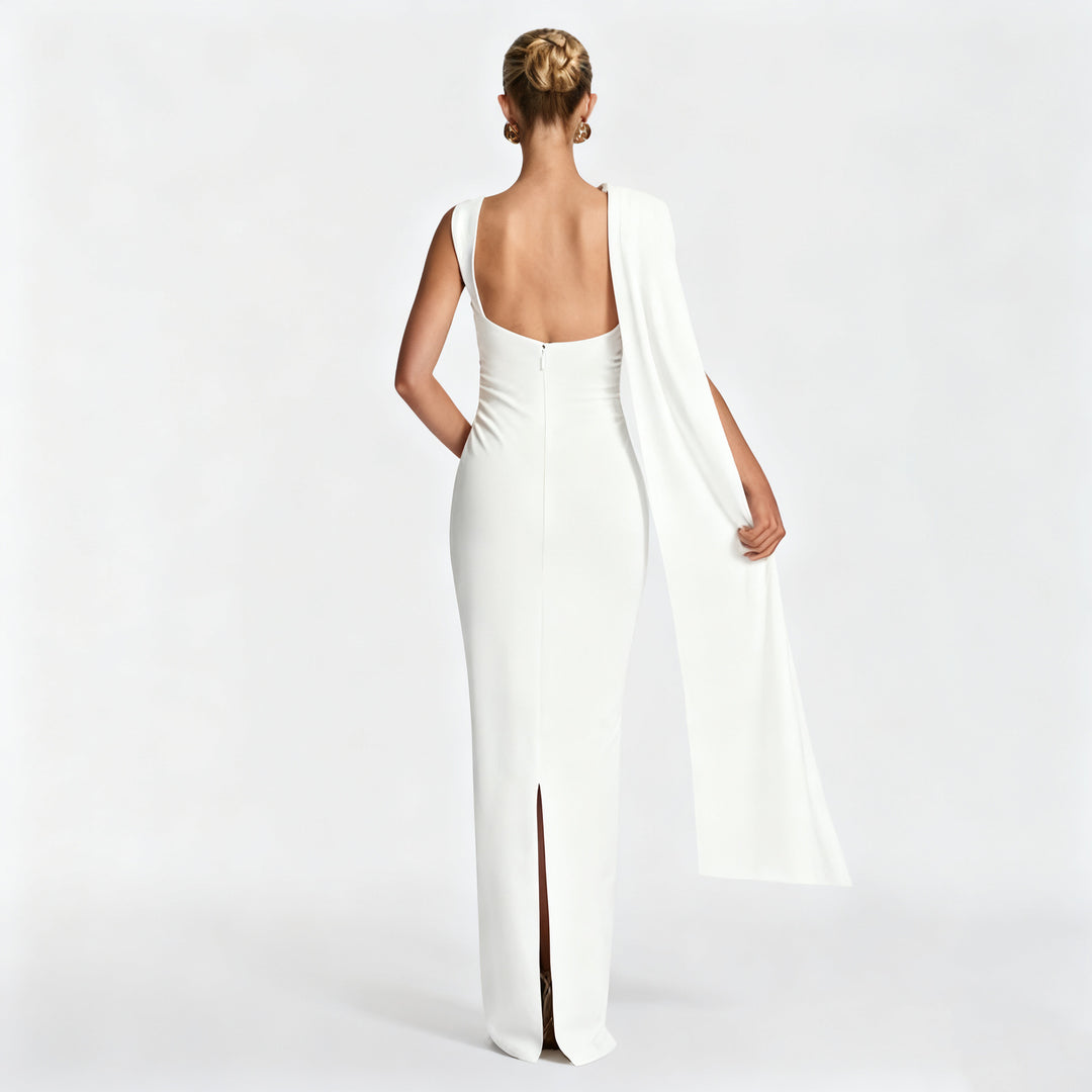 Damen Elegantes Langes Abendkleid mit Ein-Schulter-Design EB