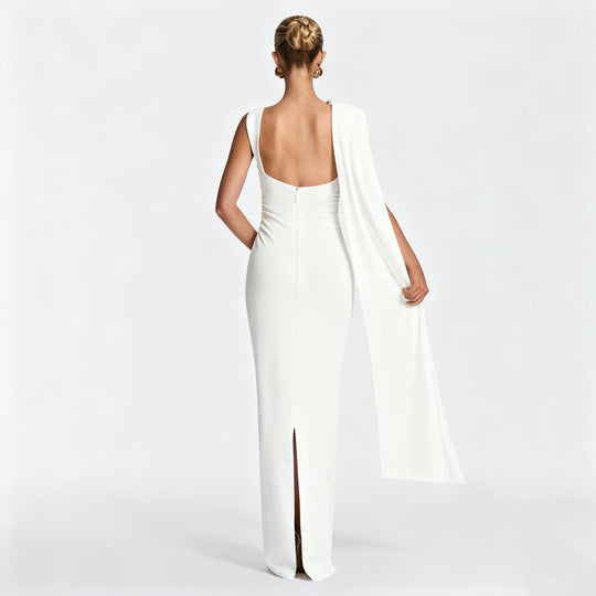Damen Elegantes Langes Abendkleid mit Ein-Schulter-Design EB