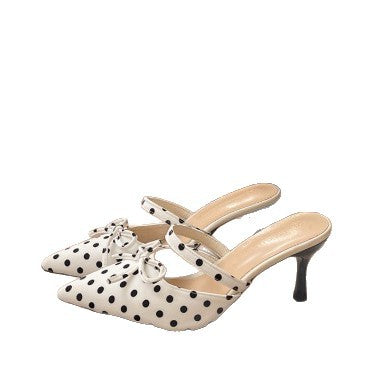 Damen Slingback-Pumps mit gepunktetem Design und elegantem Schleifchen EB